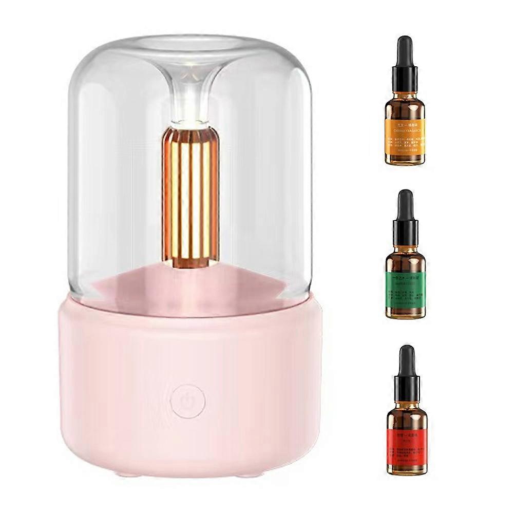 Portable Essential-Oils Diffuser USB 120ml Cool Mist Humidifier with Imitation Candle Night Light for Home