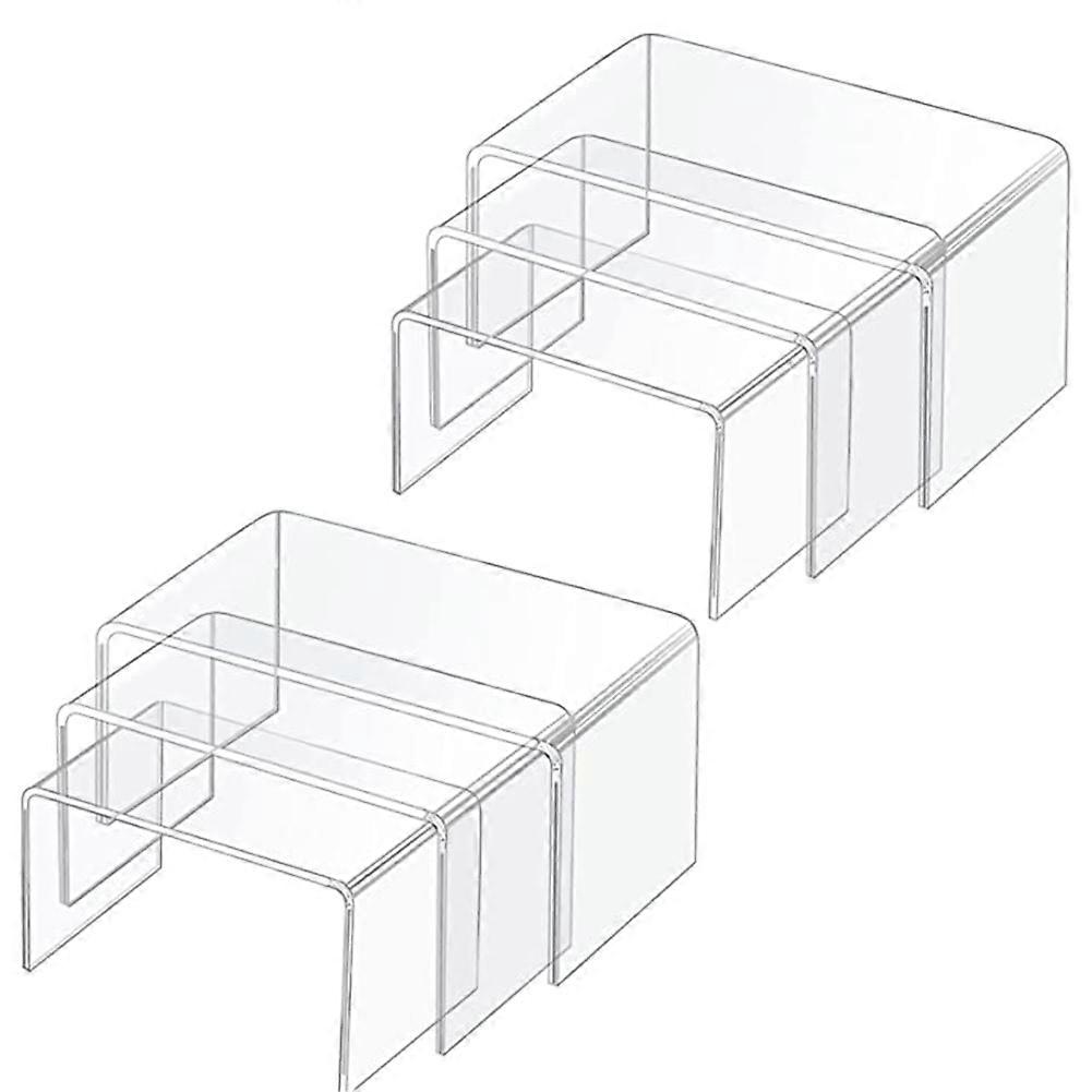 U-shaped Bending Acrylic Display Stand Multi-purpose Stackable Storage Bins for Figures Collections