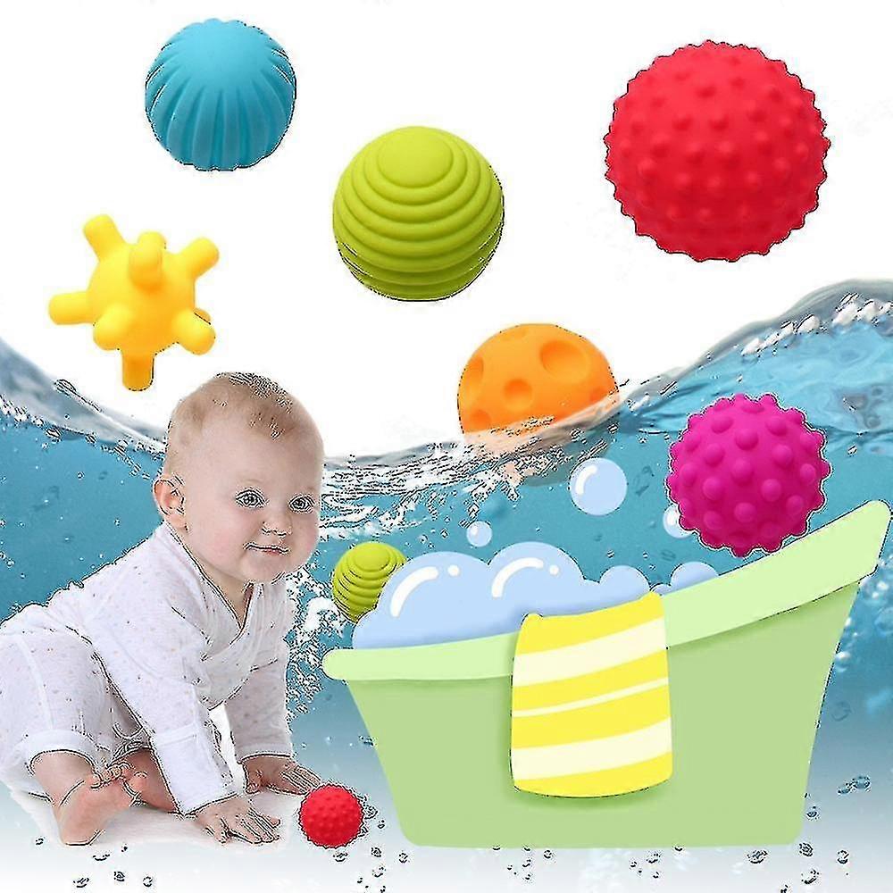 6 In 1 Bath Soft Ball Rubber Educatal Tub Toys