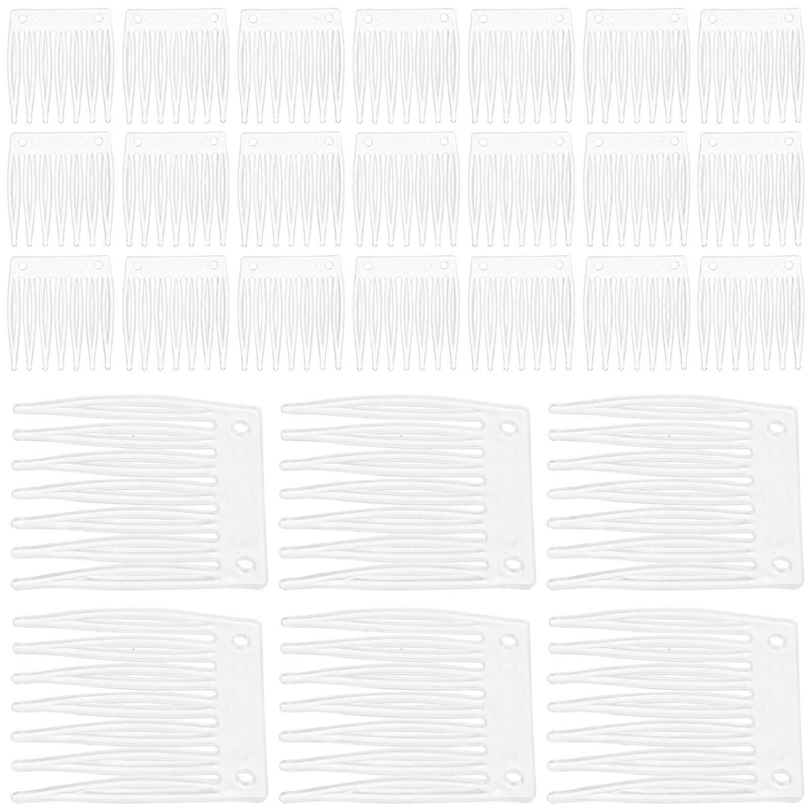 100pcs Plastic Fork Wig Accessories Clips Wig Combs Wig Caps Accessory (White)
