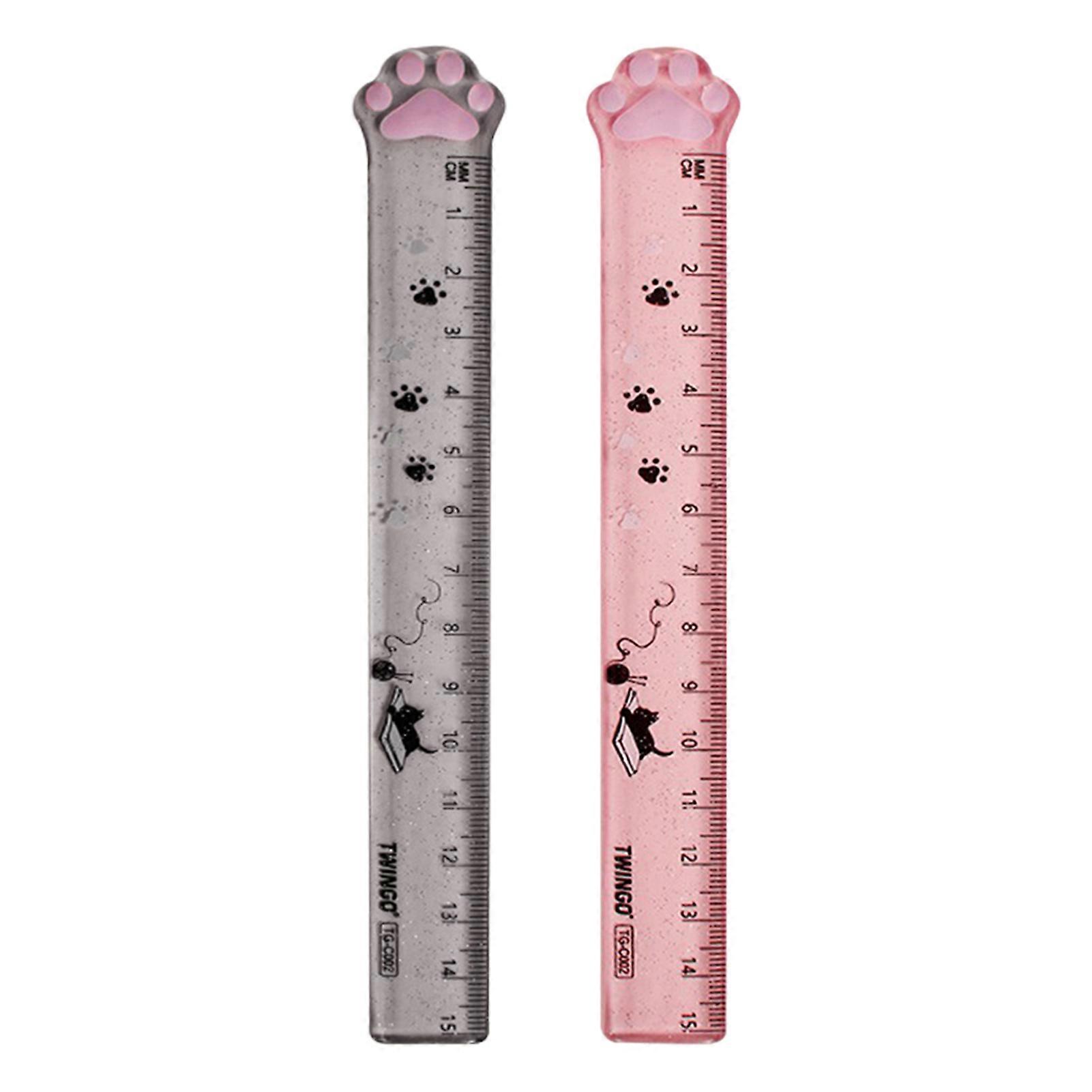 15cm Cute Cat Paw Plastic Ruler Student Bookmarks Stationery Student Stationery