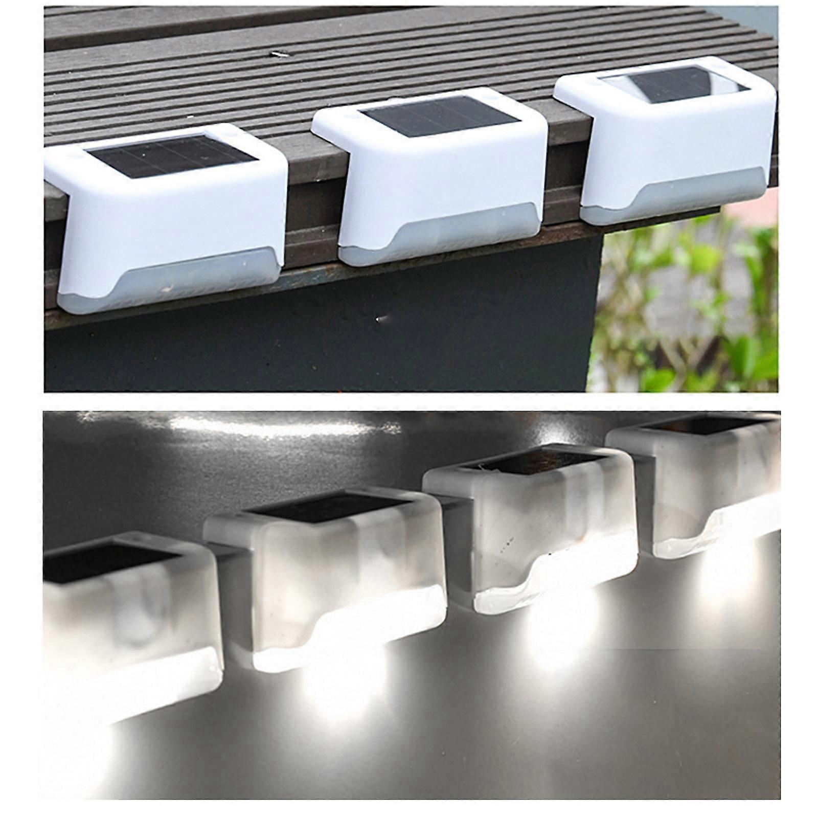 Solcellslampor Utomhus 4-pack Utomhuslampor För Uteplats Bruna Solar Stegljus LED Vattentät Belysning För Utomhus Trappa Uteplats Gård Staket FLYE3028