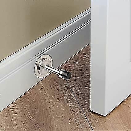 2er-Pack Edelstahl-Türstopper Wandmontage & Beschläge, selbstklebender Türstopper mit Gummipuffer, Schraubbefestigung oder Aufkleben an Wand oder sk