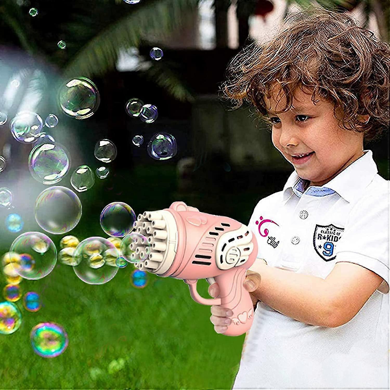 23 Hole Bubble Gun 23 Hole Bubble Machine Bubble Gun Bubble Machine 2022 Upgrade Bubble Maker Bubble Gun Automatic Bubble Maker Bubble Solution (pink)