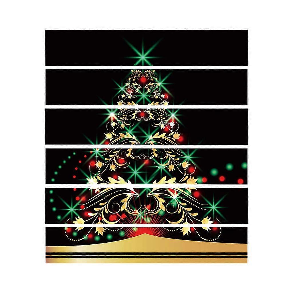 6 قطع شجرة عيد الميلاد بلاط الكلمة درج ملصق الحمام ديكور المطبخ للماء جدارية شارات لاصقة الفن خلفية