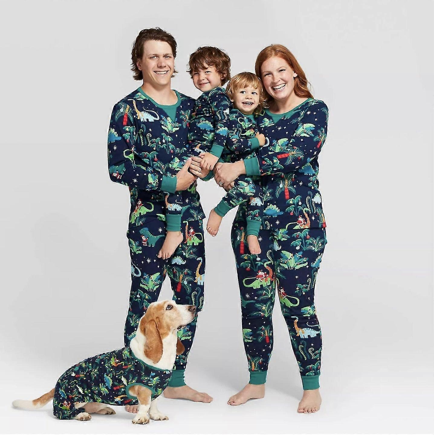 Dinosaur familj julpyjamas kläder