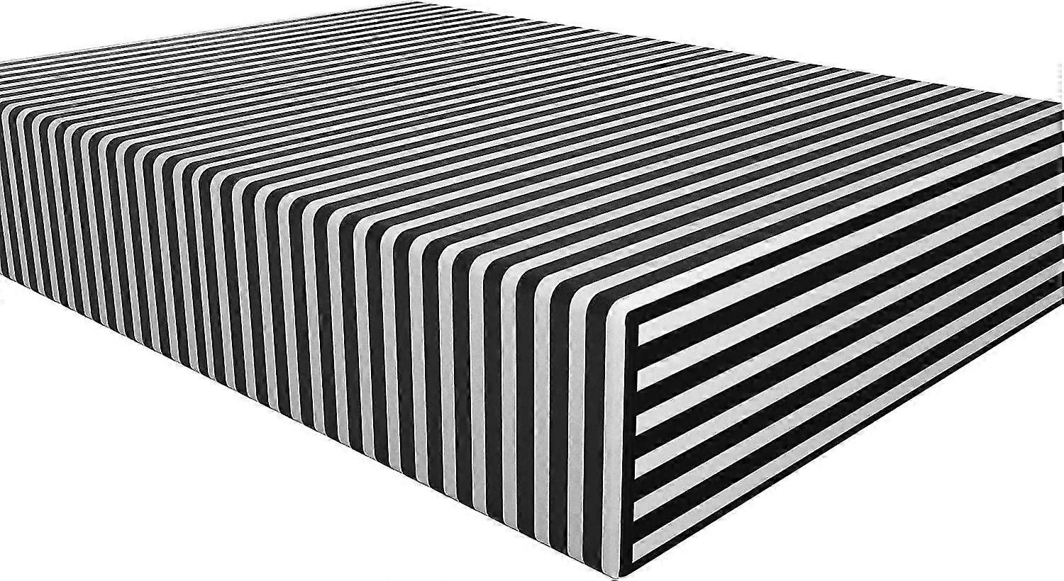 100% Brushed Microfiber Striped Full Fitted Sheet, 1800 Super Soft And Cozy, Wrinkle, Fade, Stain Resistant
