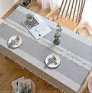 Tablecloths 90cm stripe design solid with tassels rectangular wedding table cover tea tablecloth light blue