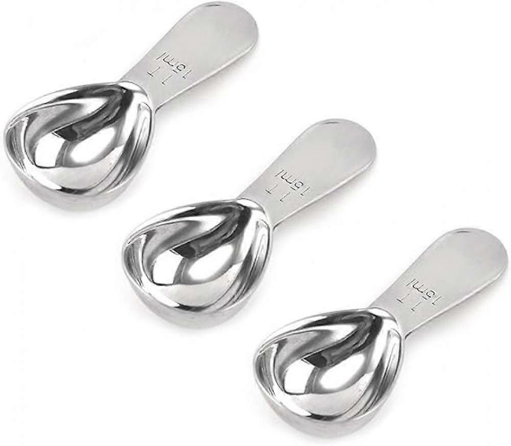 coffee scoop 3-piece set Stainless steel tablespoon measure spoon, Coffee scoop  tablespoon(15 ml, silver) Suitable ground coffee, Milk 9.6*