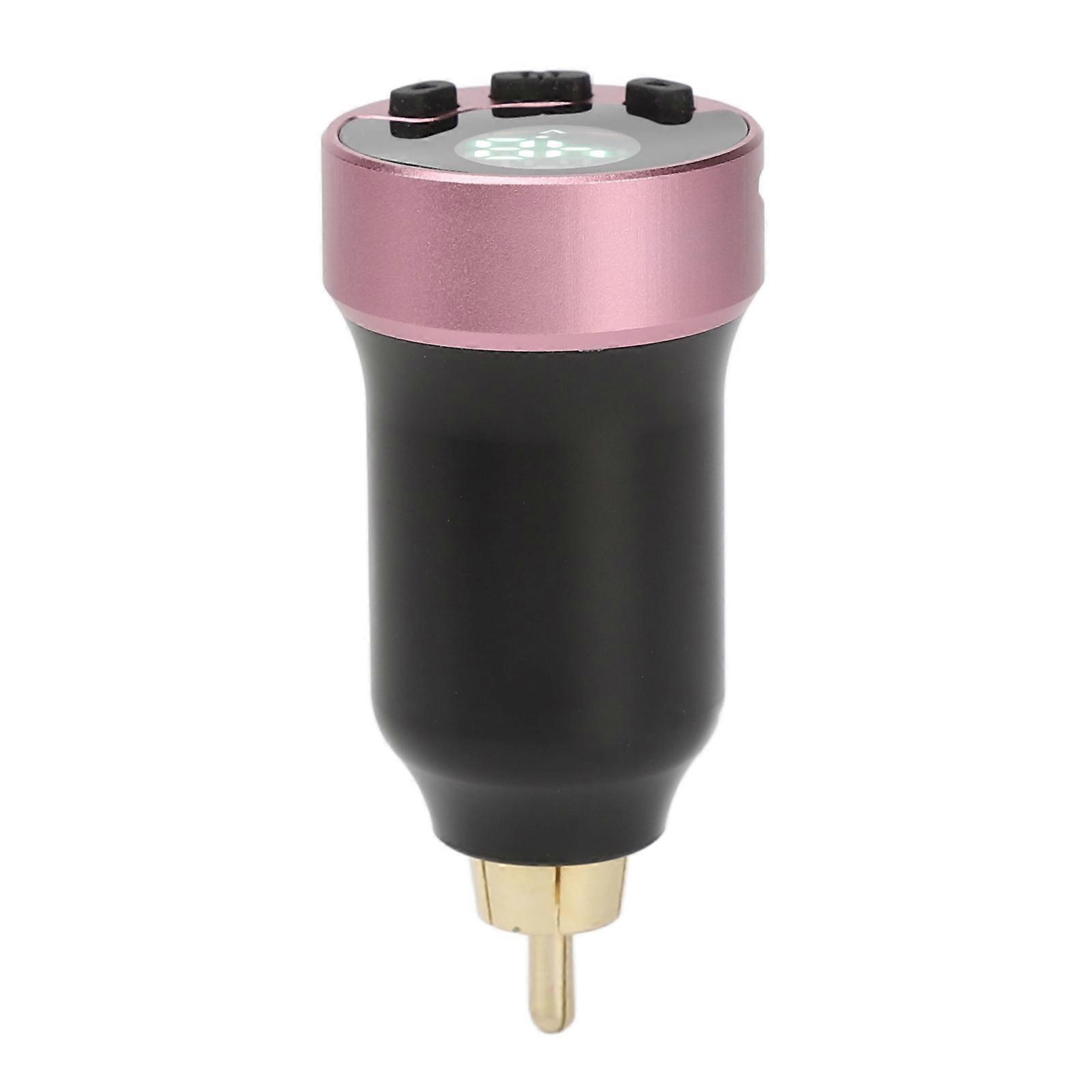 Wireless Tattoo Power Supply LCD Digital Display 412V Adjustable 1600mAh RCA Tattoo Pen Battery Pink