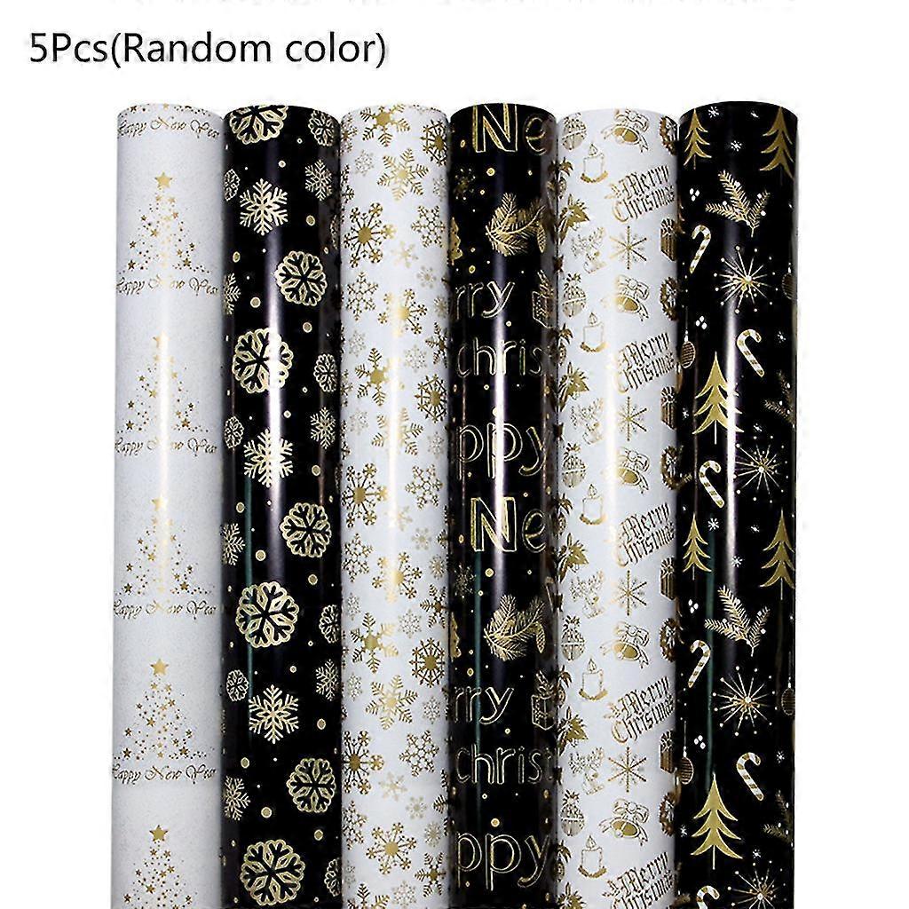 5 Pcs Christmas Element Present Wrapping Paper Handmade Art Ware Packing Paper