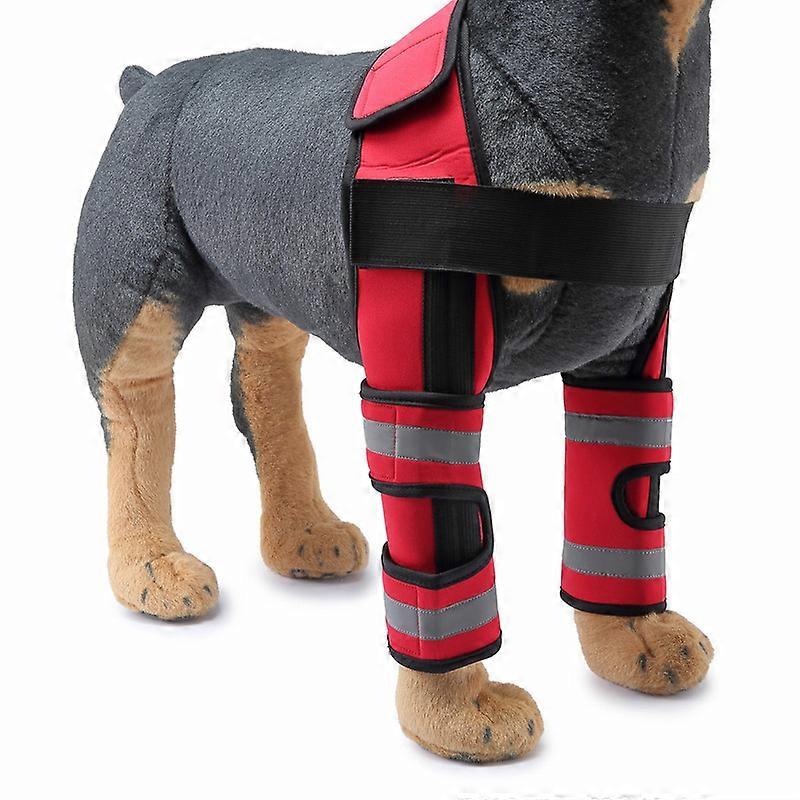 MIMIGO New Pet Double Front Leg Braces Carpal Support with Safety Reflective Straps for Front Hock Joint, Cruciate Ligament, Wound Healing and Loss of