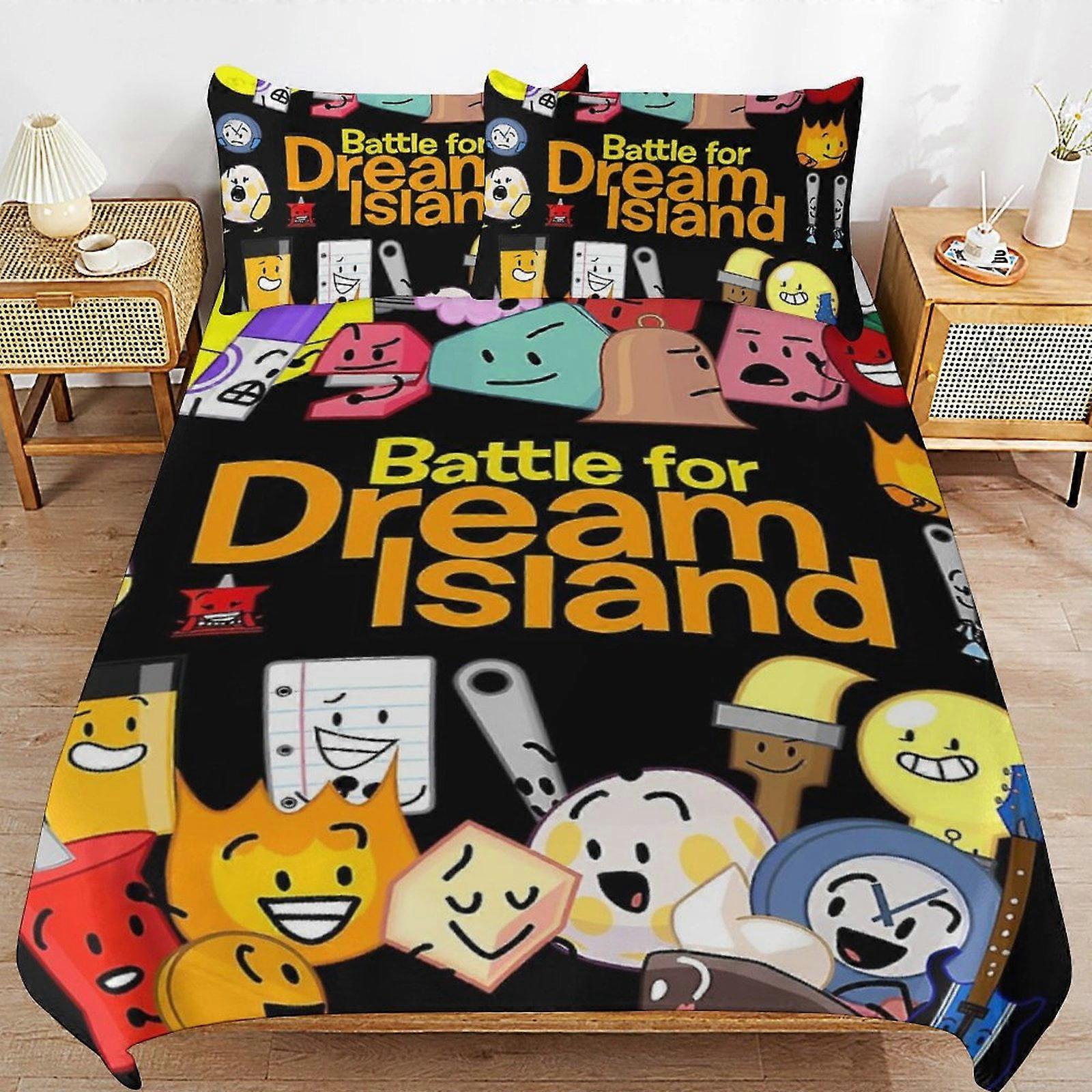 סט מצעים WM236 משחק BFDI קרב על אי החלומות סט מצעים כיסוי שמיכה נוח וקל משקל מצע מצויר 3 חלקים SW236