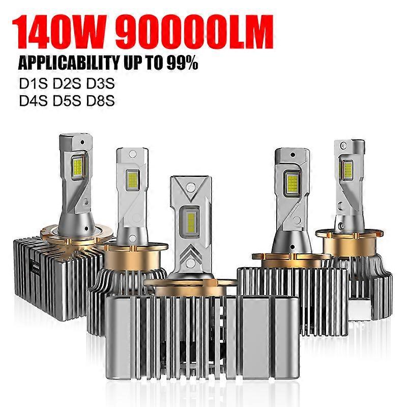 A pair of D1S D2S D3S D4S D5S D8S Heads Car Xenon Bulb 90000LM Canbus 6500K Automobile 12V