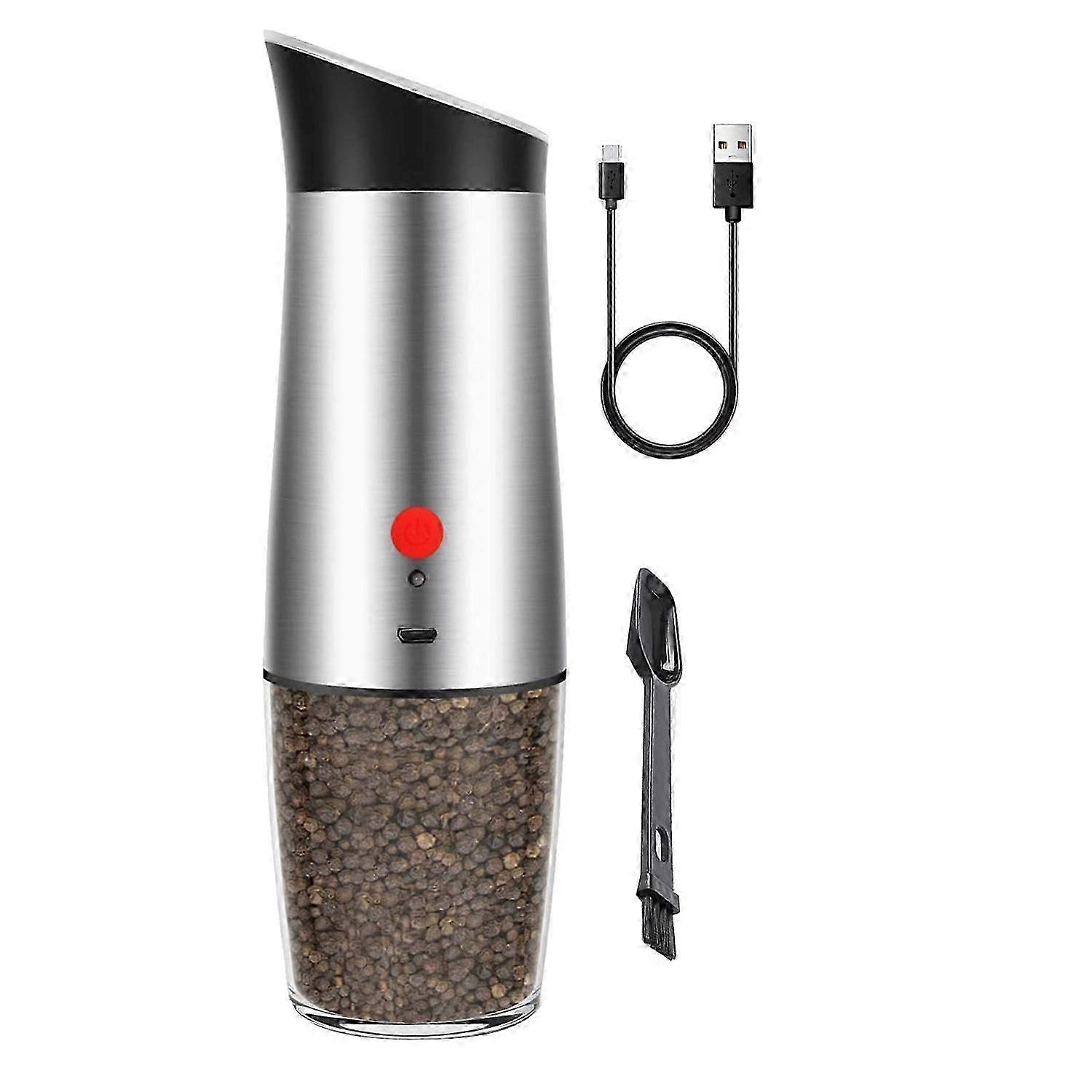 Pepper Grinder Salt Mill Shaker,Adjustable Coarseness,One Hand Operation, Refillable, Sensor Electr