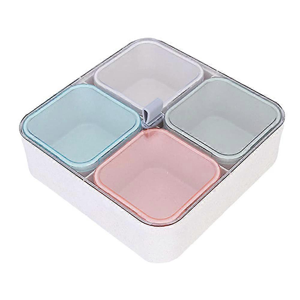 Divided Containers With Clear Lids Serving Platter-4 Plastic Storage