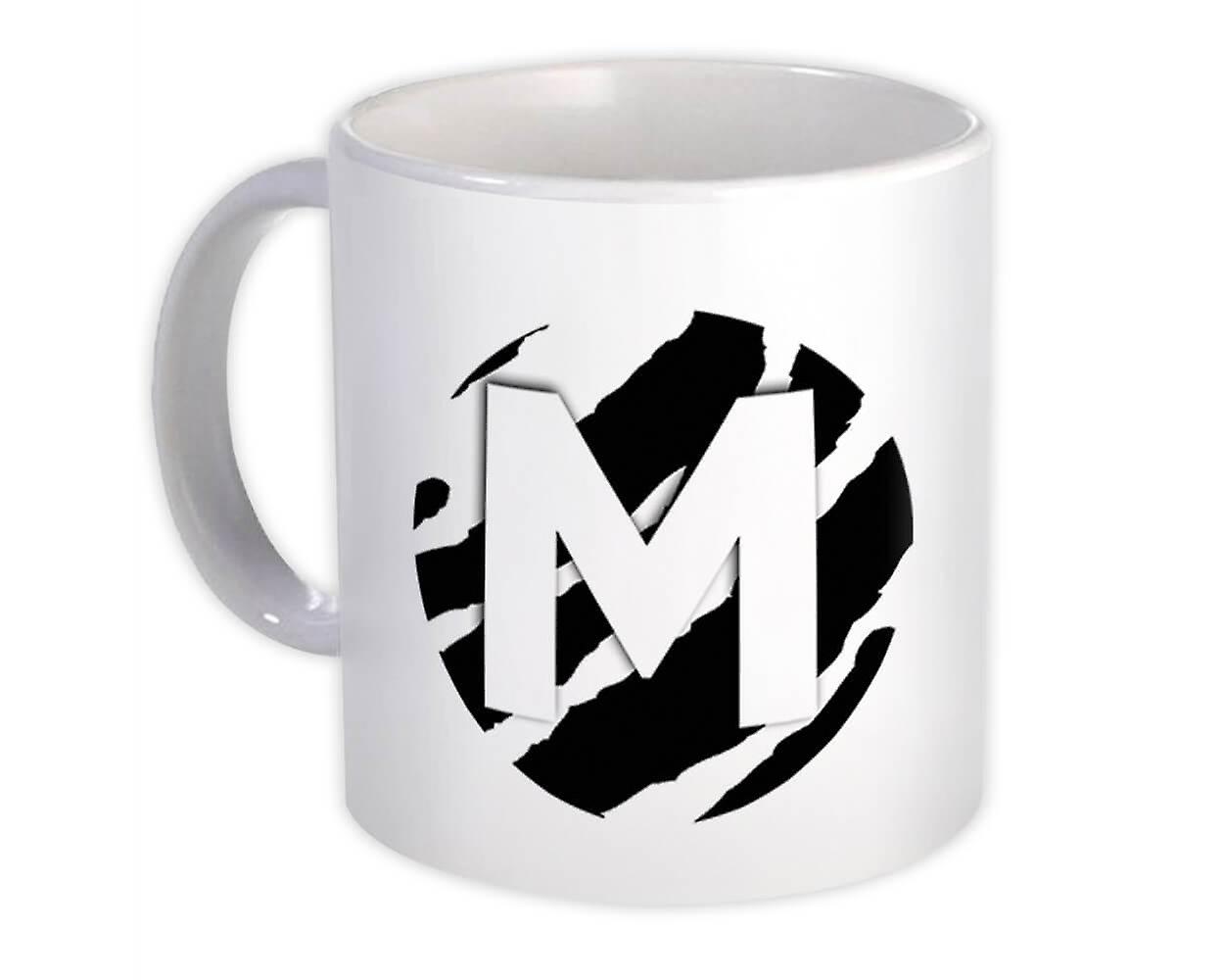 Geschenk mok: Monogram Letter M Zebra