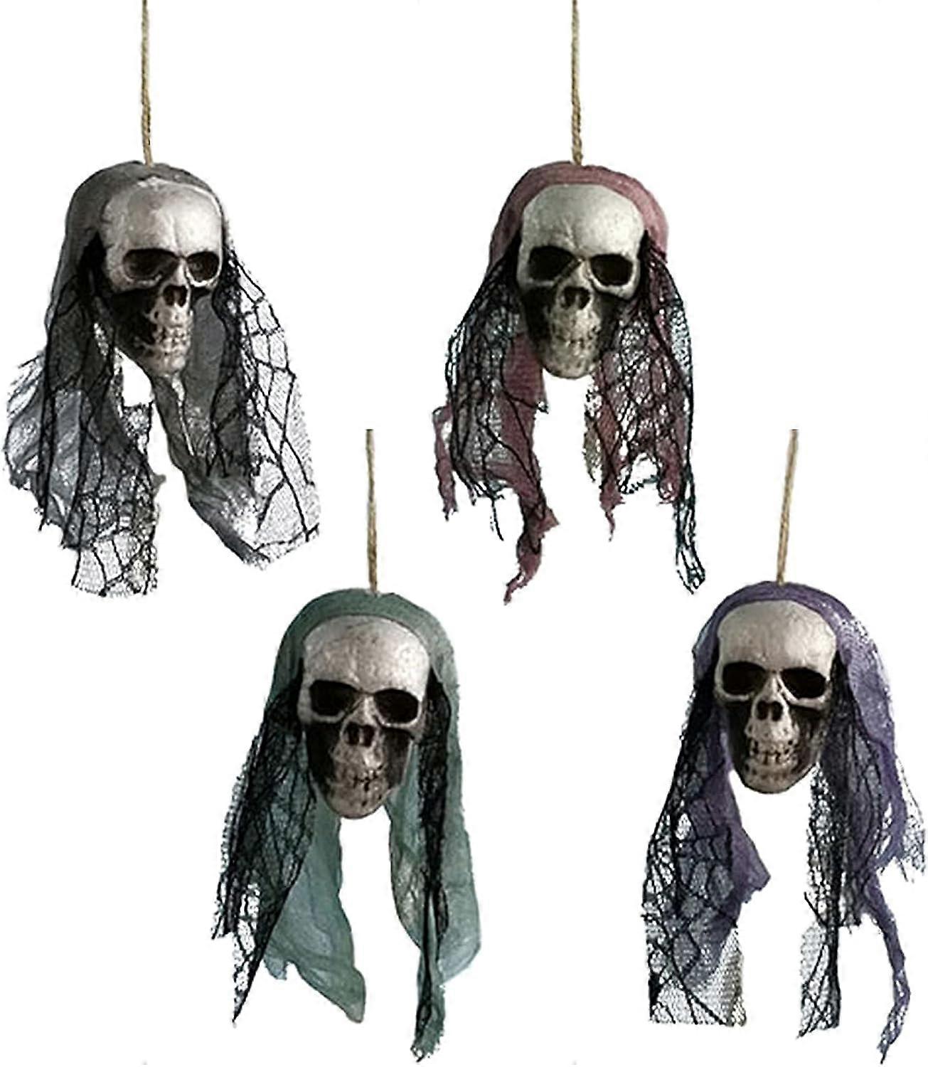Halloween Hanging Skull - Animated Skeleton Ghost Hanging Decoration
