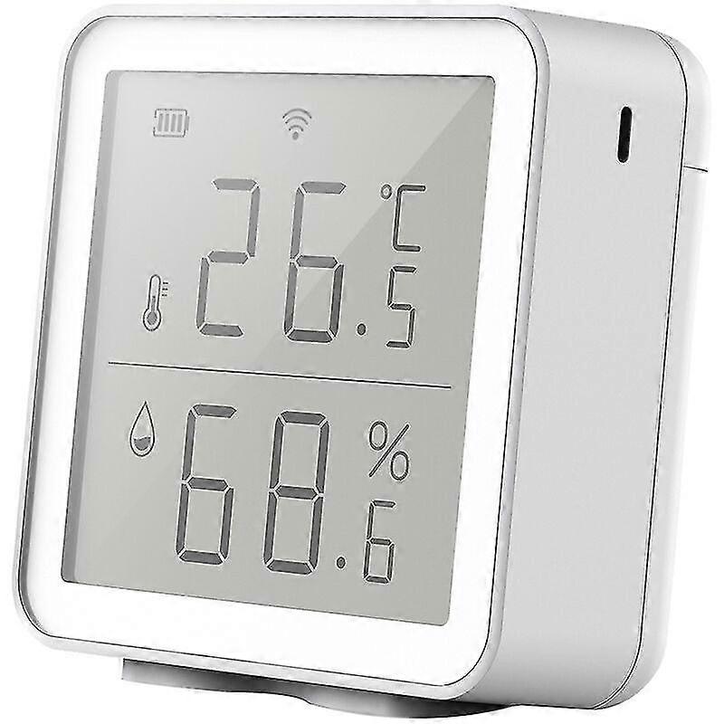 Inteligentny czujnik temperatury i wilgotności Wifi, bezprzewodowy higrometr cyfrowy o długości 230 stóp (biały) - SNNGV