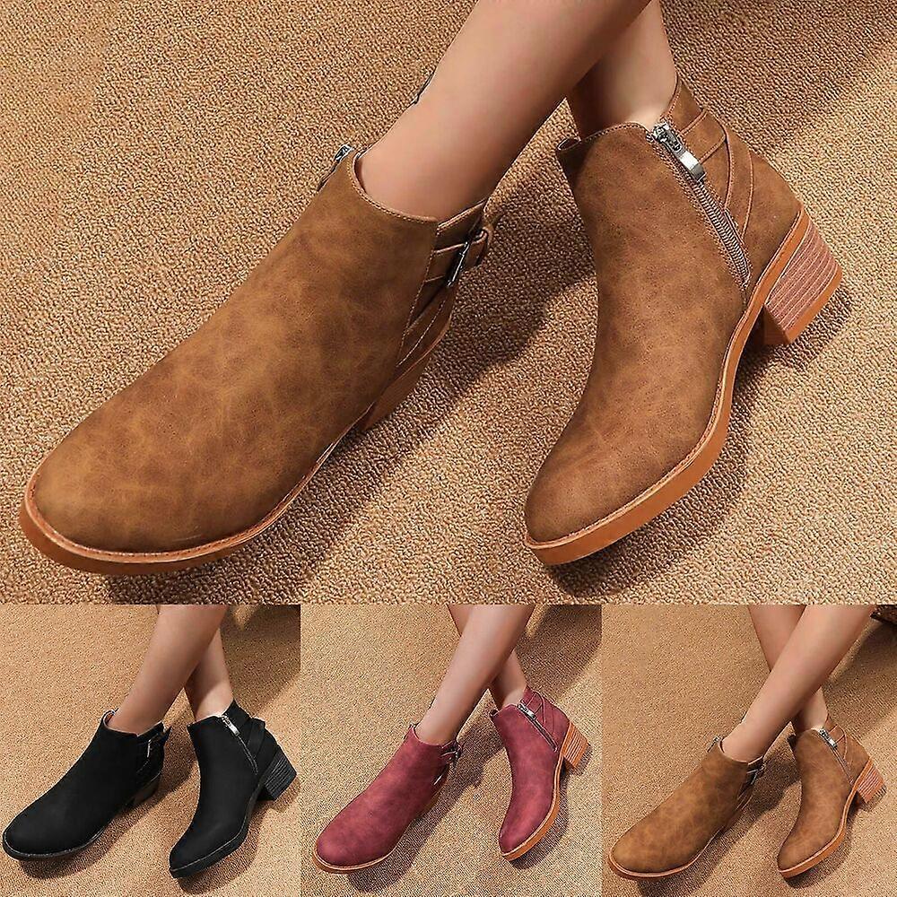 Femmes Chaussures Mode Épais Bas Talons Nare Bottes Chaudes Extérieures Femmes Bottes Hiver