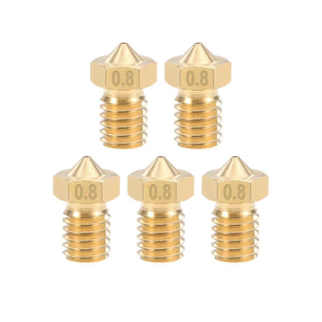 nice 5pcs 3D Printer Nozzle 0.8mm Brass Nozzle for 1.75mm e3d V5 - V6 Filament 3D Printer