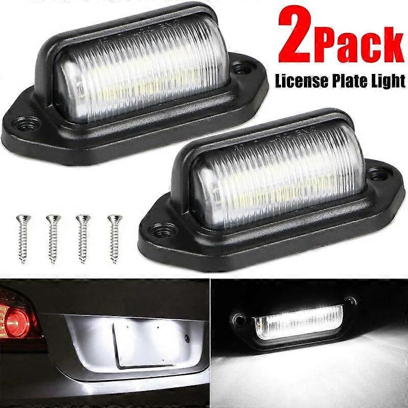 6 LED Mini Auto Targa Luce Universale Camion RV Rimorchio Coda Targa Lampadine Luminose Bianche Impermeabile 12-24V