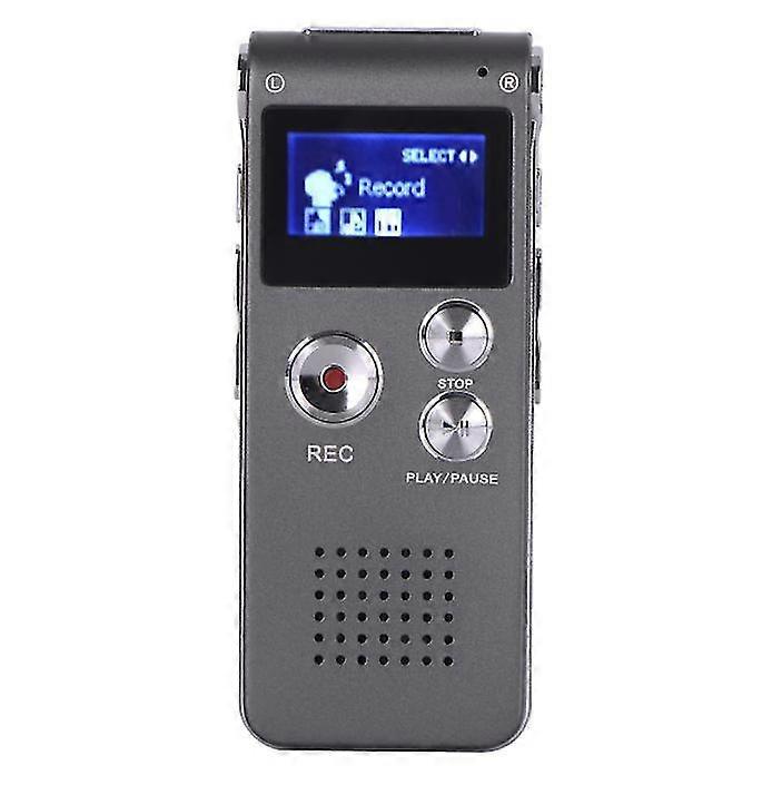 Voice recorder, 16GB professional mini rechargeable digital recorder and MP3 player(Grey)