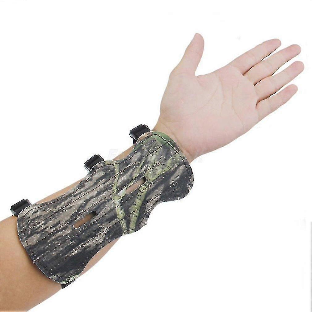 Camouflage Leder Schießen Bogen Bogen Unterarm Armschutz Schutz 3 Riemen