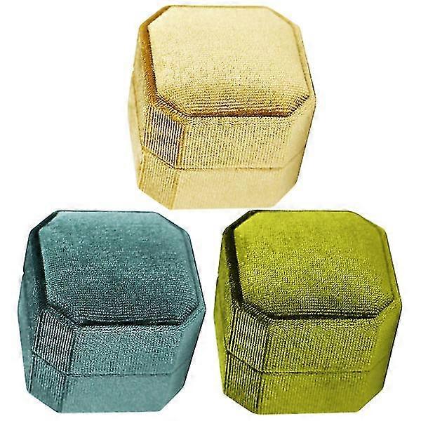 3pcs Ring Boxes Octagonal Jewelry Boxes Engagement Ring Boxes Jewelry Gift Boxes