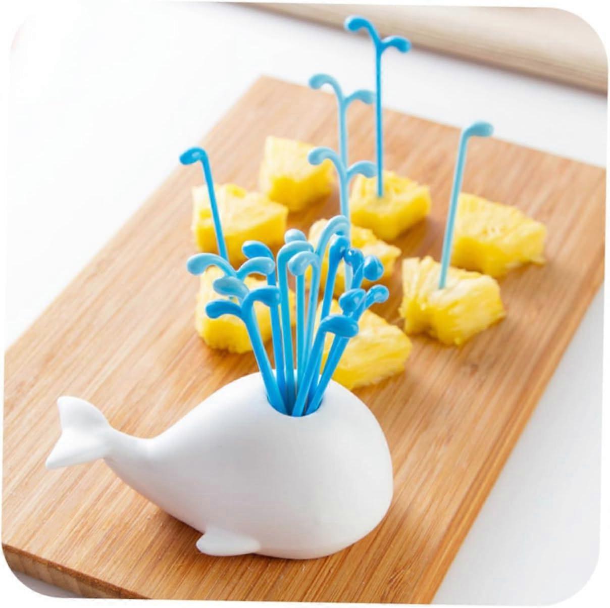 2 Sets of Whale Fruit Forks Small Cute Fork-10*4.9*4.5cm