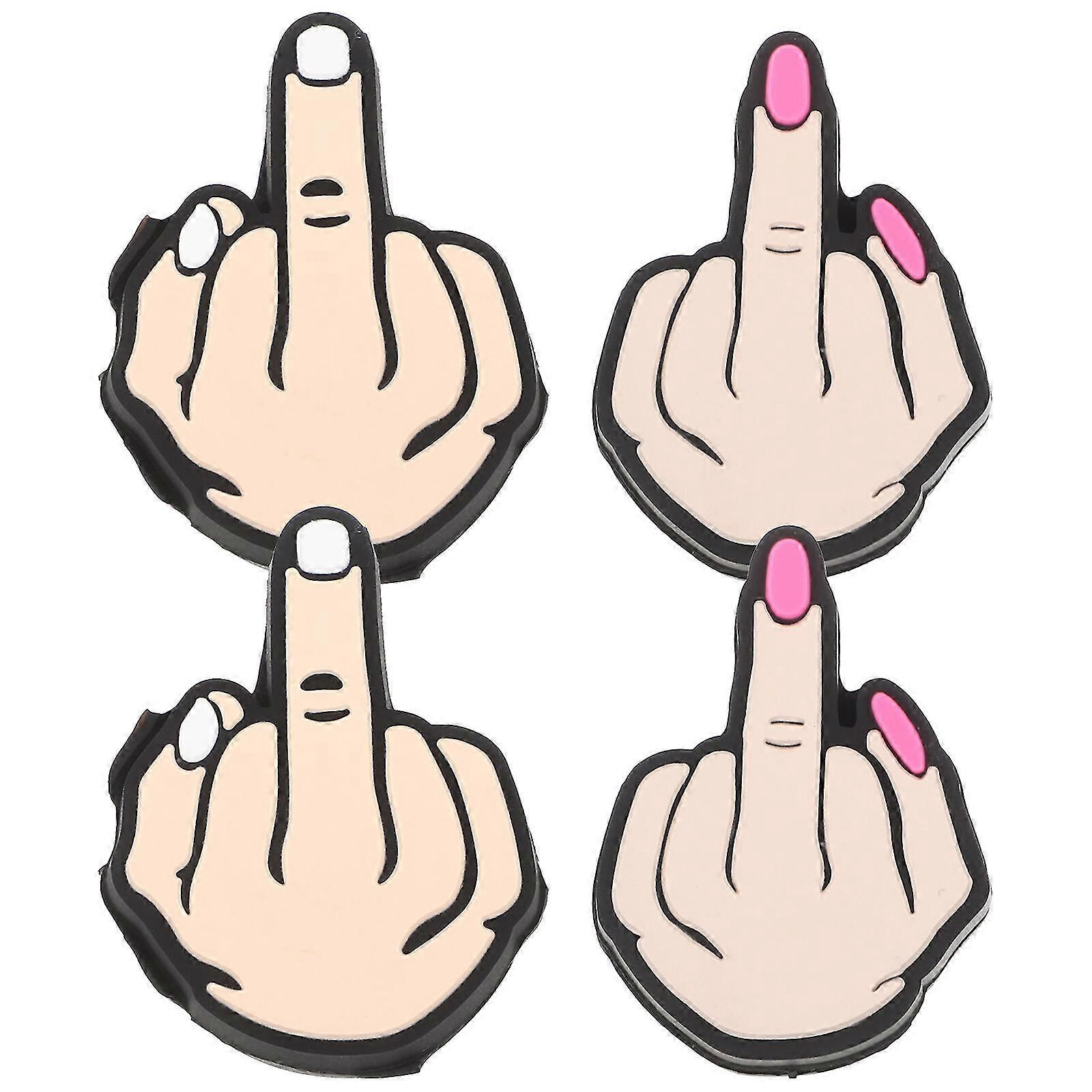 4Pcs Racket Vibration Dampeners Funny Gesture Dampeners Shocking Absorbing Racket Dampeners