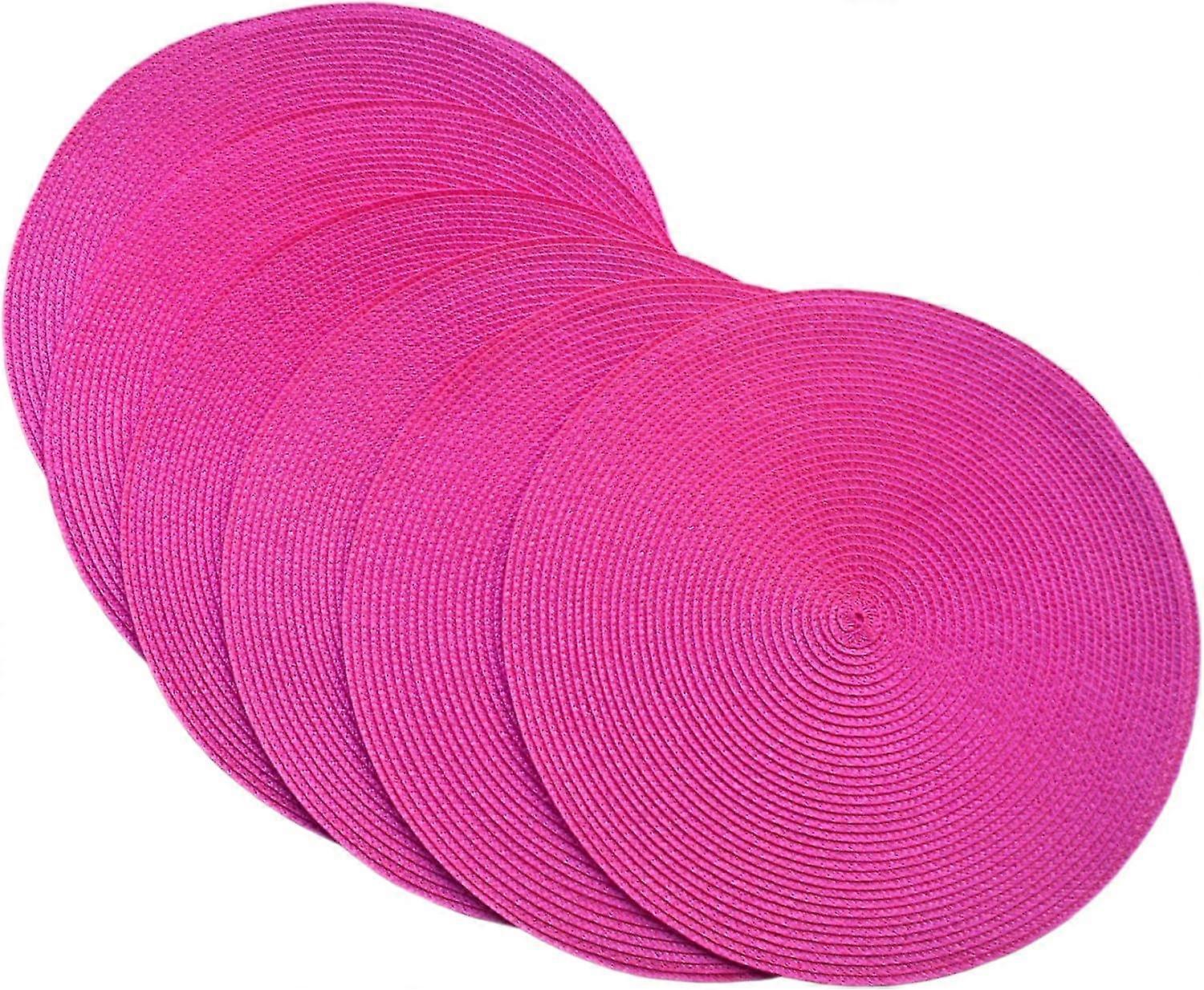 Round Rose Plastic Placemats Set Of 6 - Stylish And Practical Dining Table Mats