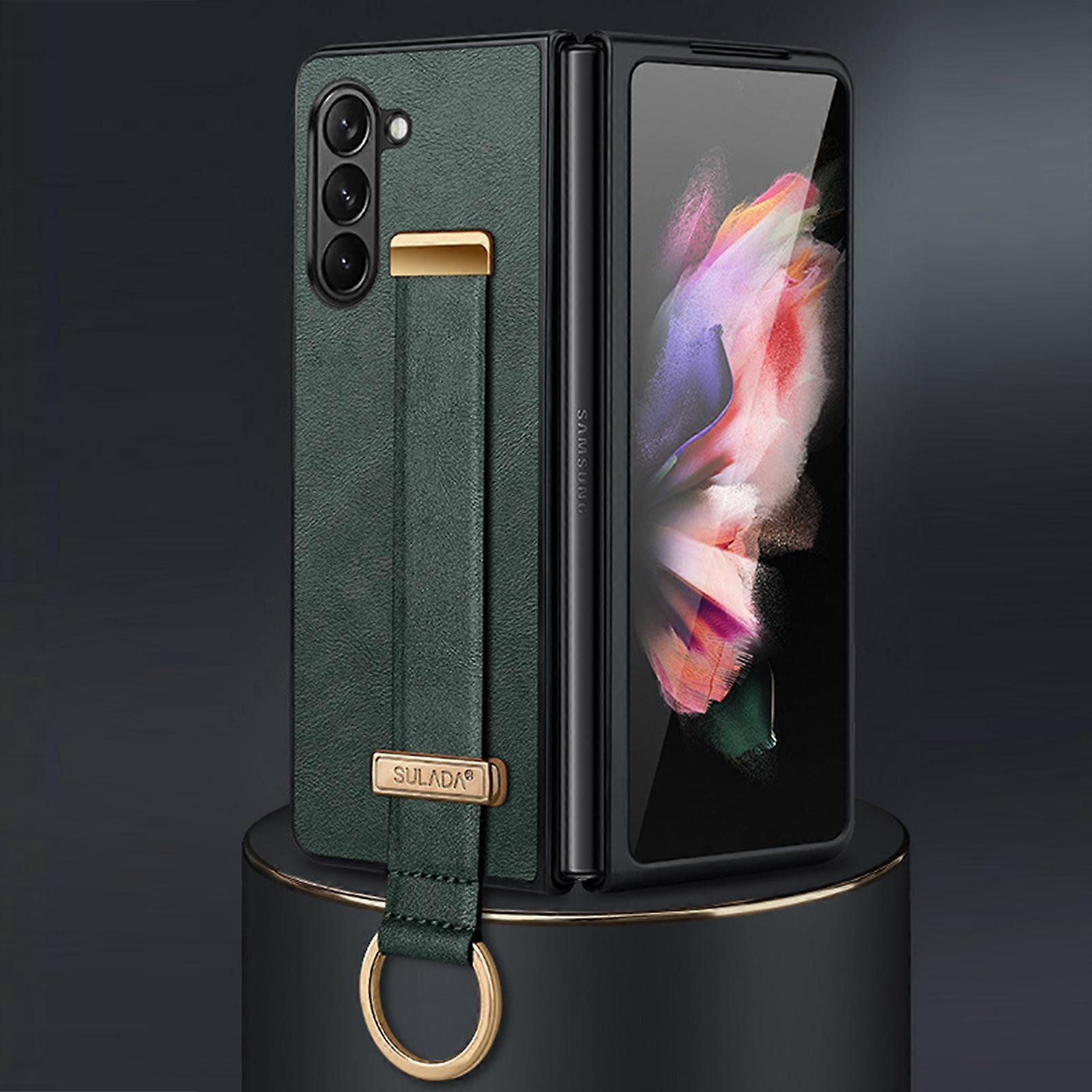 for Samsung Galaxy Z Fold 6 case, Full Coverage Lens Protection, Adjustable Wrist Strap, Upgraded Four-Corner Anti-Drop Design, Stand Design