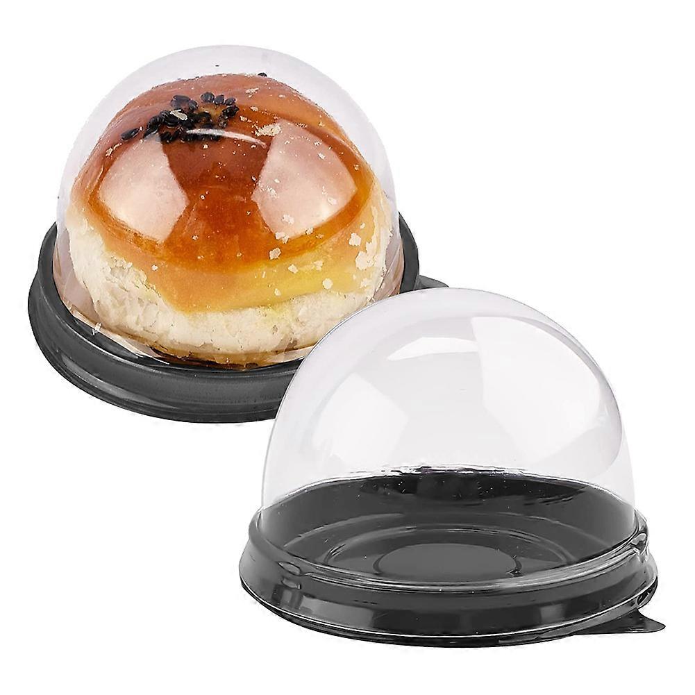 50 Pack Mini Cupcake Containers Clear Plastic Cake Box with Dome Lids for Muffin Mooncake Dessert C