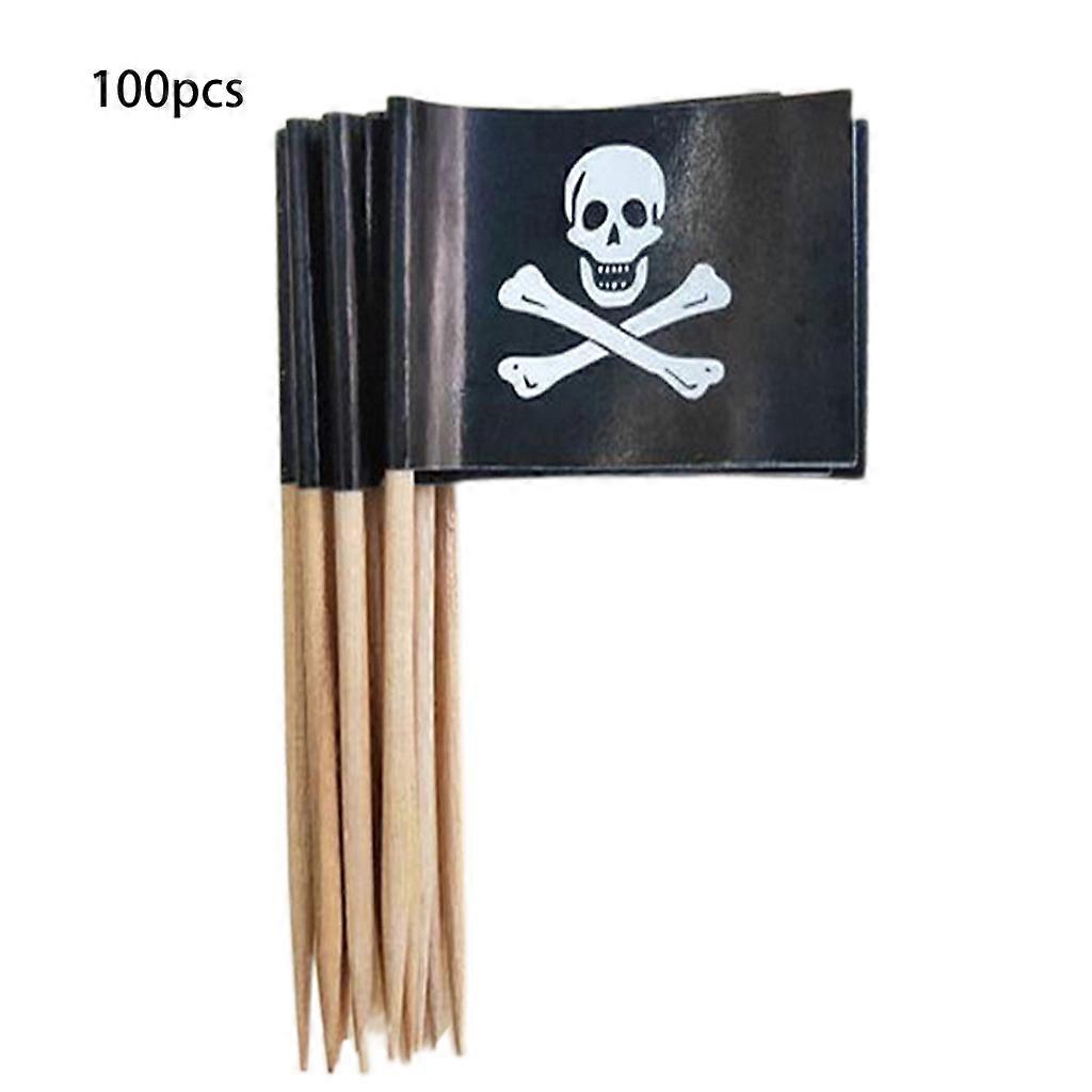Warm Mini Plastic Pirate Toothpick Flags Shaped Table Ornaments