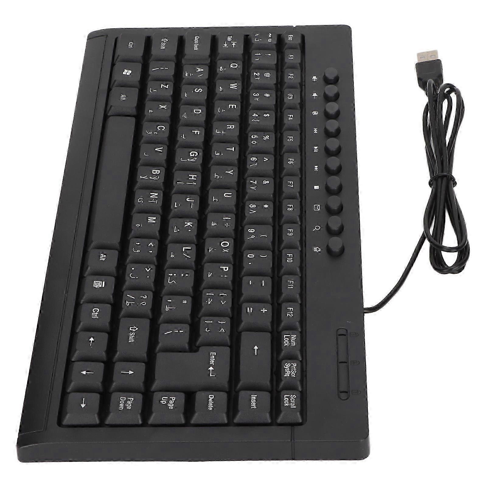 Mini Wired USB Keyboard for Home Office Desktop and Laptop - Compact 95 Keys Black Mini Keyboard