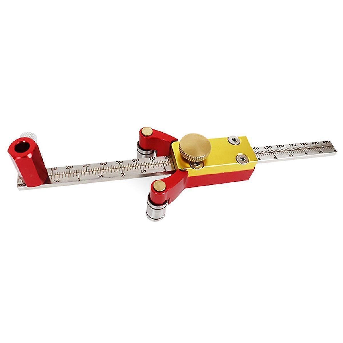 Woodworking Scribing Straight Line Arc Scribing Ruler Aluminum Alloy Precision Parallel Scribing Gauge Measuring Tool