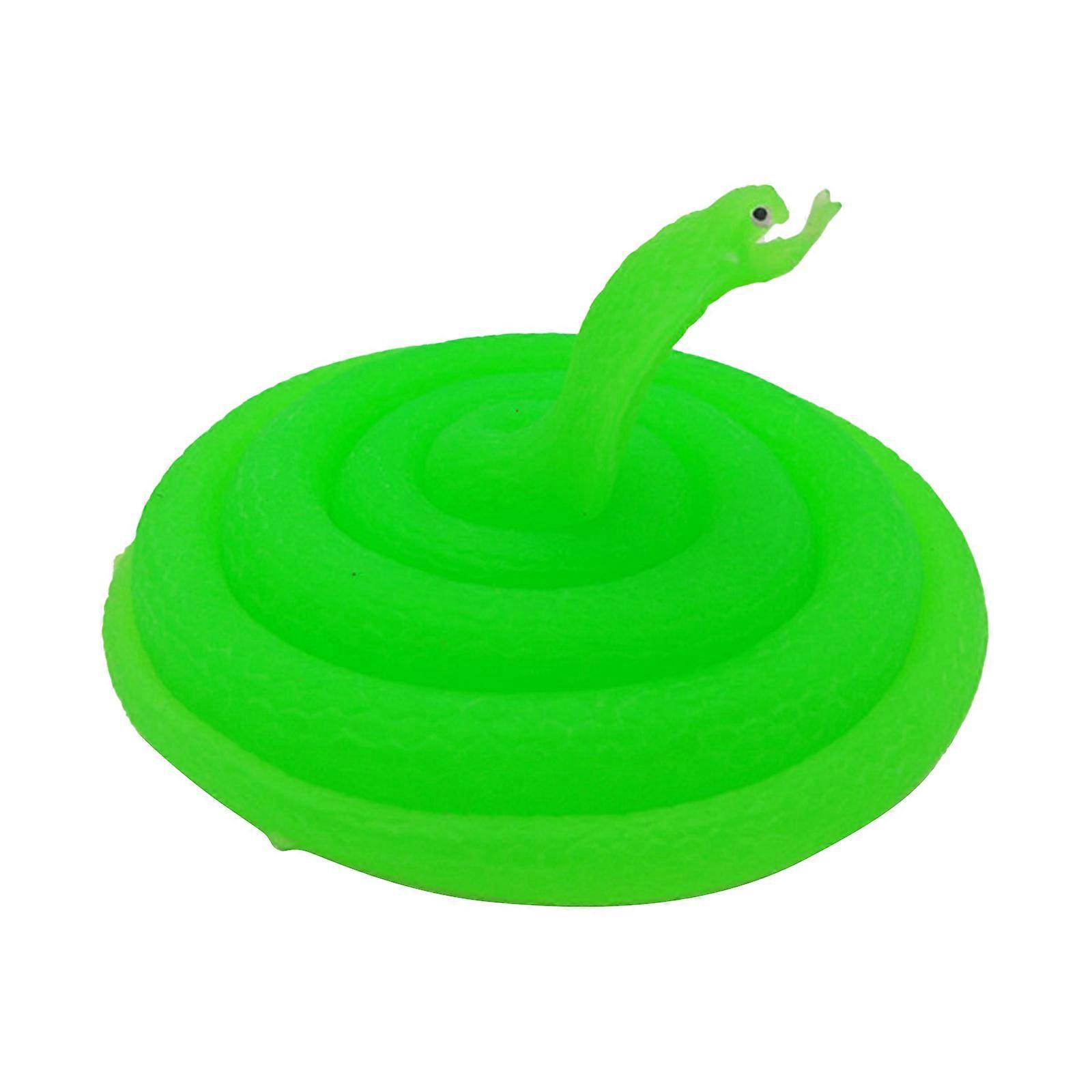 Children's toy snake, simulation snake whole people's green snake, soft glue big fake snake animal model, prank props,MULTICOLOR