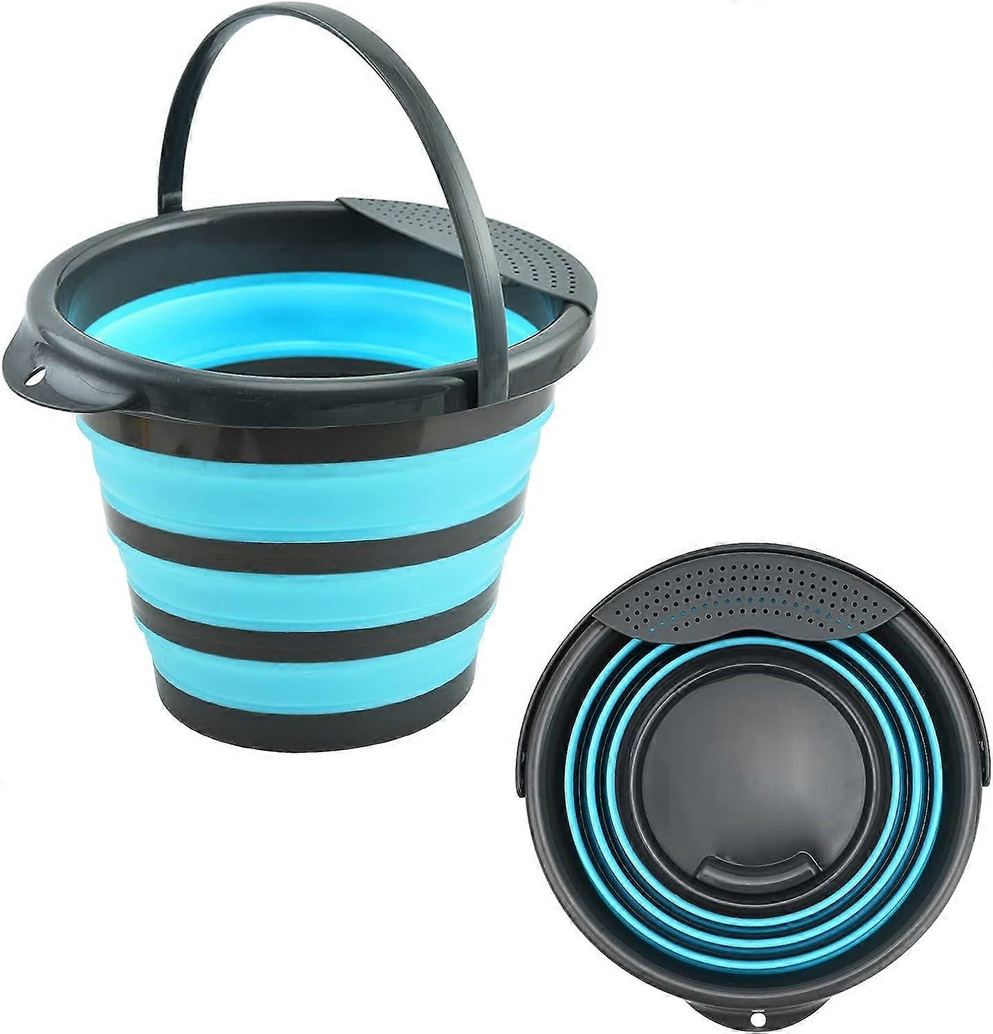 10L Collapsible Bucket, Collapsible Plastic Bucket, Collapsible Round Bin, Collapsible Round Bucket, Portable Fishing Water Bucket for Travel, Cars, C