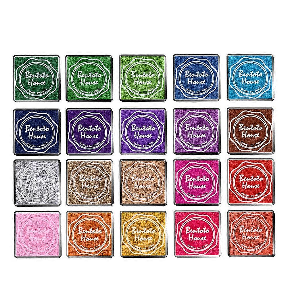 Lot de 20 tampons encreurs géants multicolores pour loisirs créatifs, scrapbooking, peinture au doigt