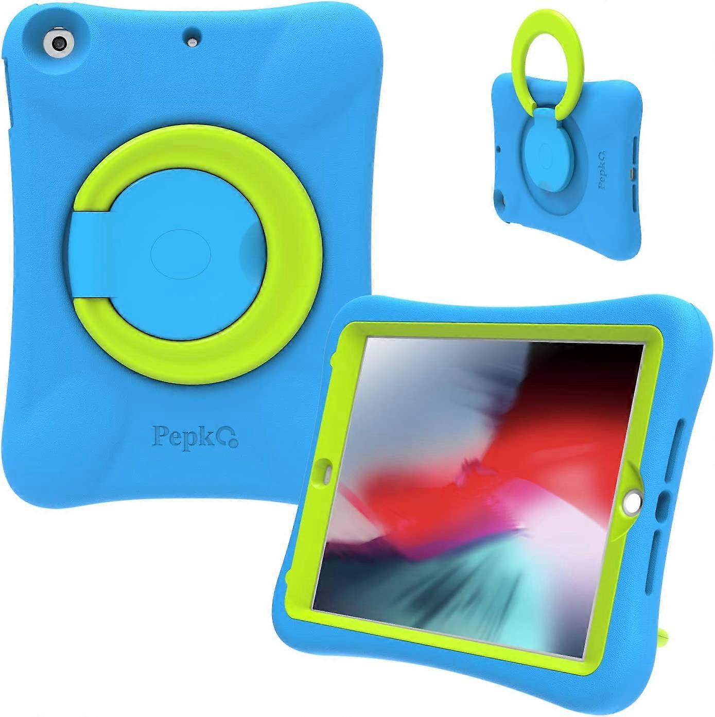 PEPKOO iPad 9.7 2017/2018 Case for Kids - Lightweight Shockproof Handle Stand Rugged Cover for Apple iPad 6th Generation/5th Gen/Air/Air 2 (Blue/Green