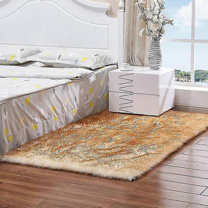 Tflycq rektangel fluffy tæppe måtte anti-slip sofa soveværelse Shaggy gulvtæppe