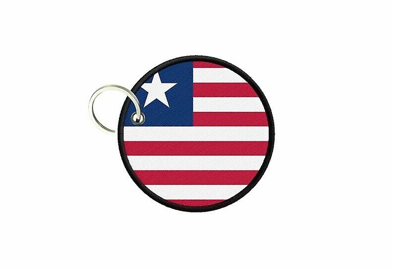 Keychain keys flag liberia printed round round round