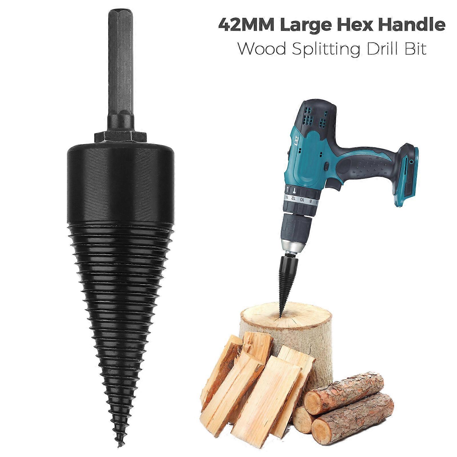 Nova atualização Splitting Wood Cone Drill Tool, Wood Log Splitter Auger Splitting Screw Cone Wood Breaker Tool