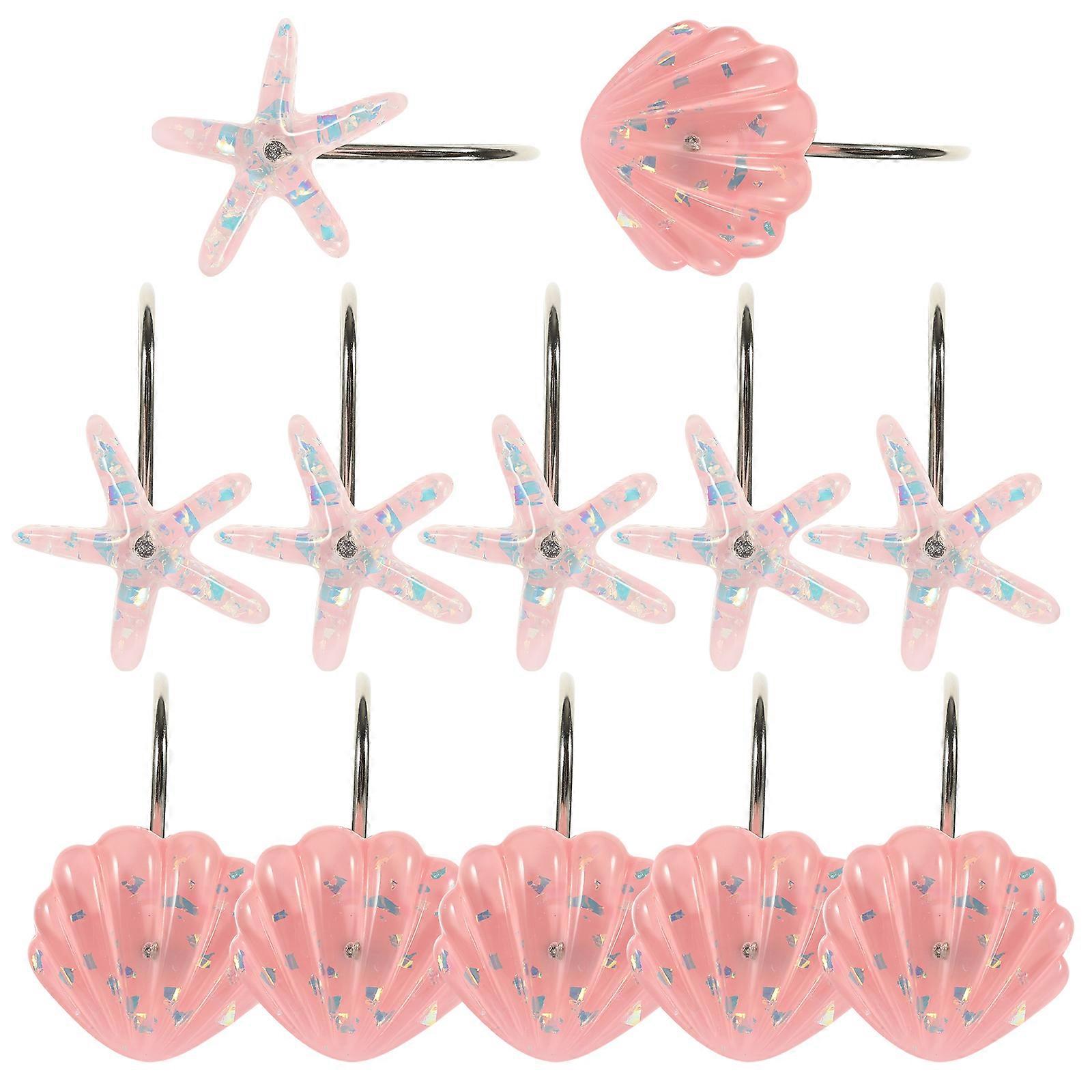 1 box of Shower Curtain Hooks Bath Decorative Curtain Hooks Bathroom Accessory