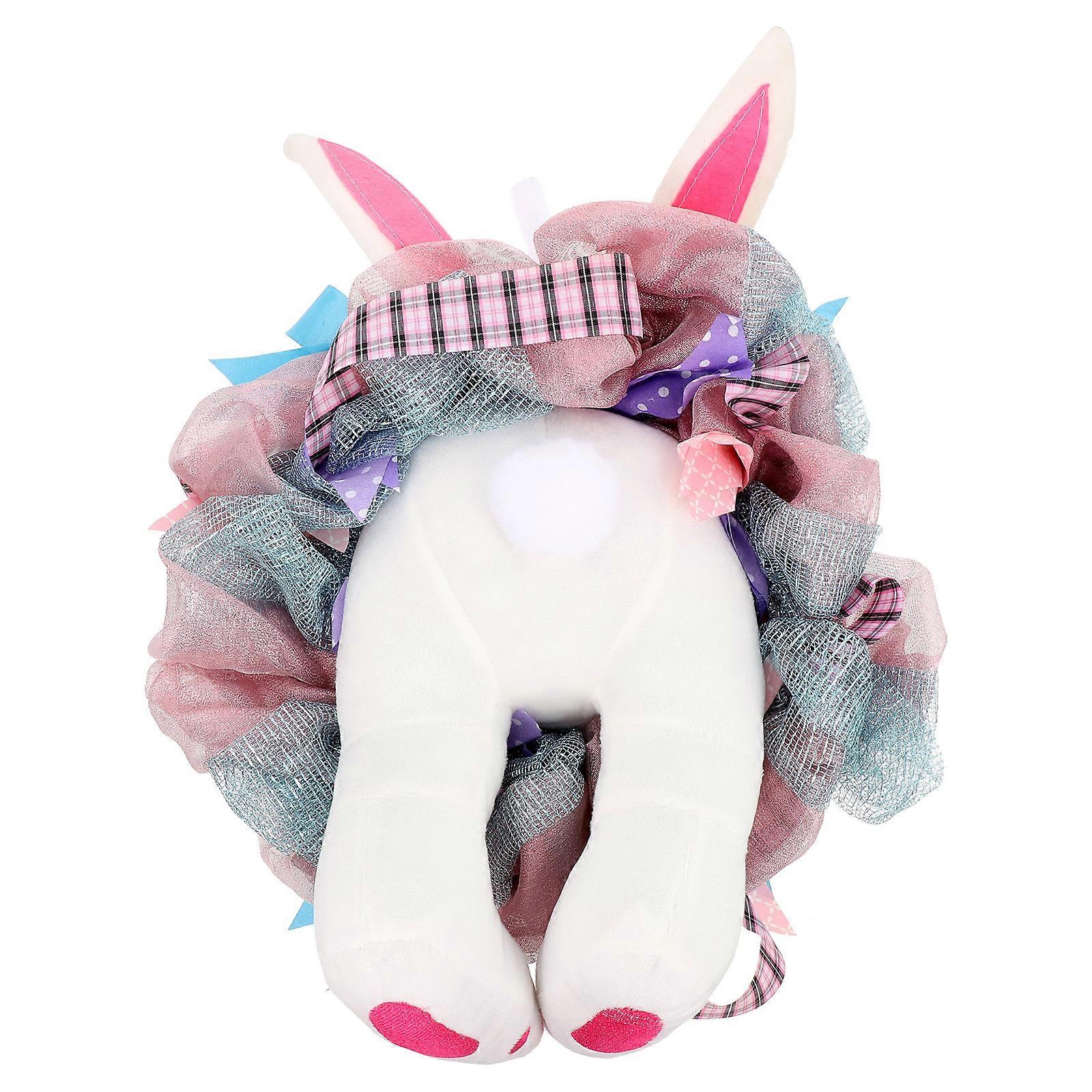 1Pc Créatif Lapin De Pâques Couronne Porte Fenêtre Suspendu Décor Jardin Suspendu Lei