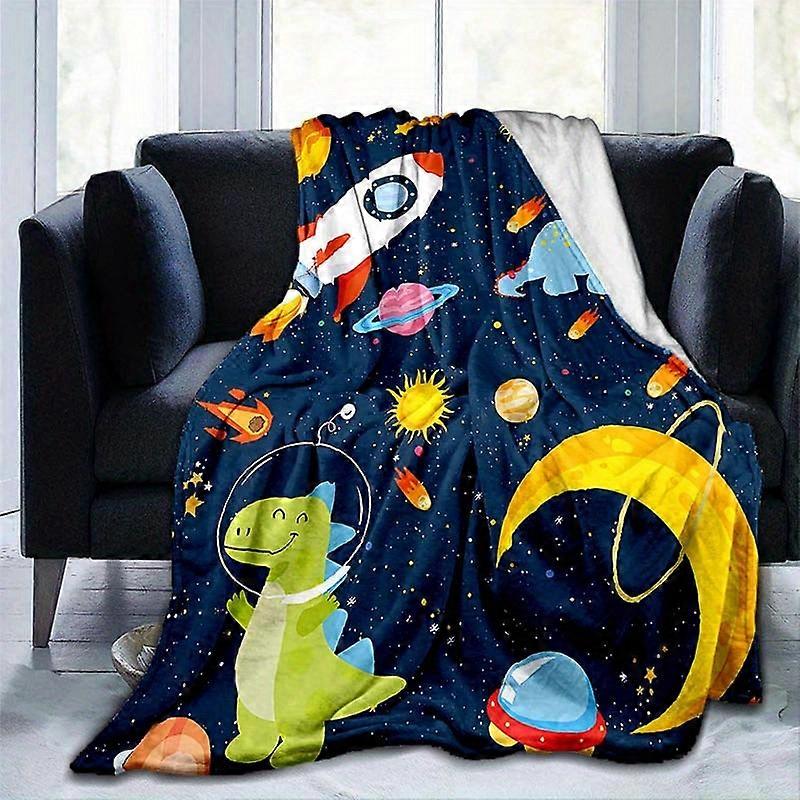 Cartoon dinosaur print blanket warm and comfortable soft blanket suitable for sofa bed sofa office camping Design 147