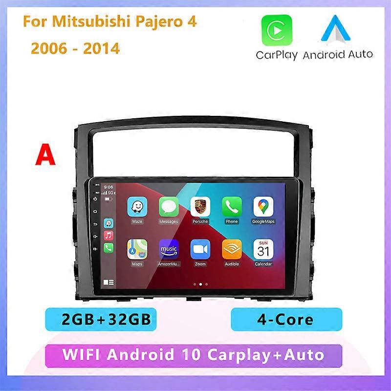 2GB+32GB 2 din Android 10 car radio multimedia  player carplay Auto GPS navigation  For Mitsubishi Pajero 4 V80 V90 2006 - 2014
