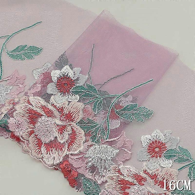 2 Yards 16 cm İşlemeli Dantel Üç Boyutlu Çiçek Örgü Kumaş DIY El Yapımı Dikiş Konfeksiyon Elbise Dekorasyon Malzemeleri