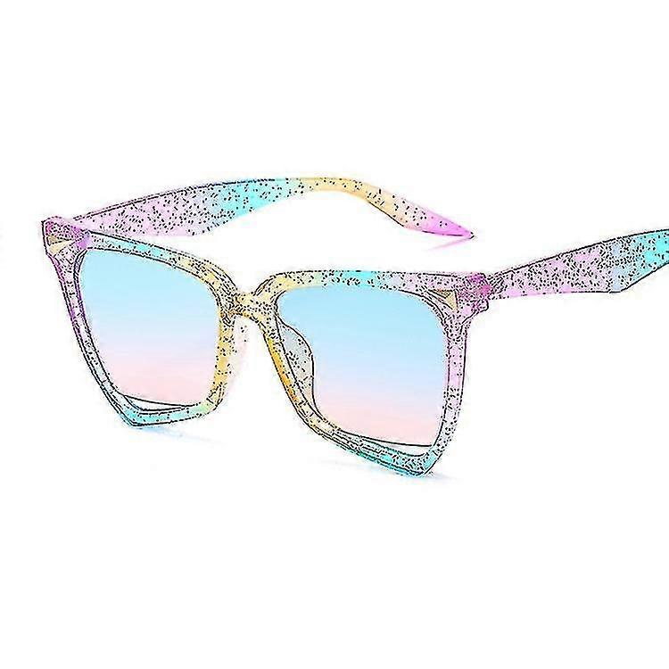 Big Square Sun Glasses Fe Uv400 Transparent Frame